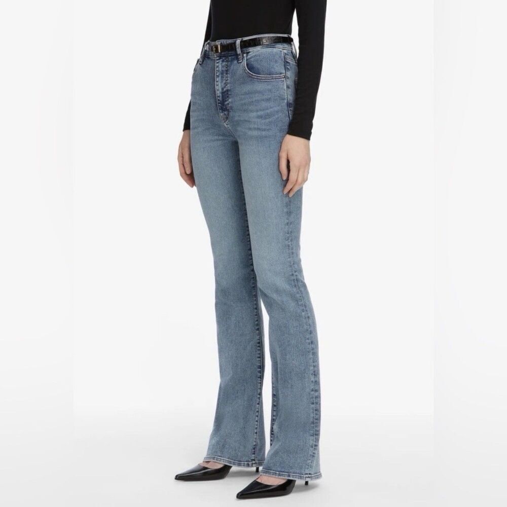 Frame The Reboot High Rise Bootcut Denim Jeans Blue Stretch Denim Size 24 NWT